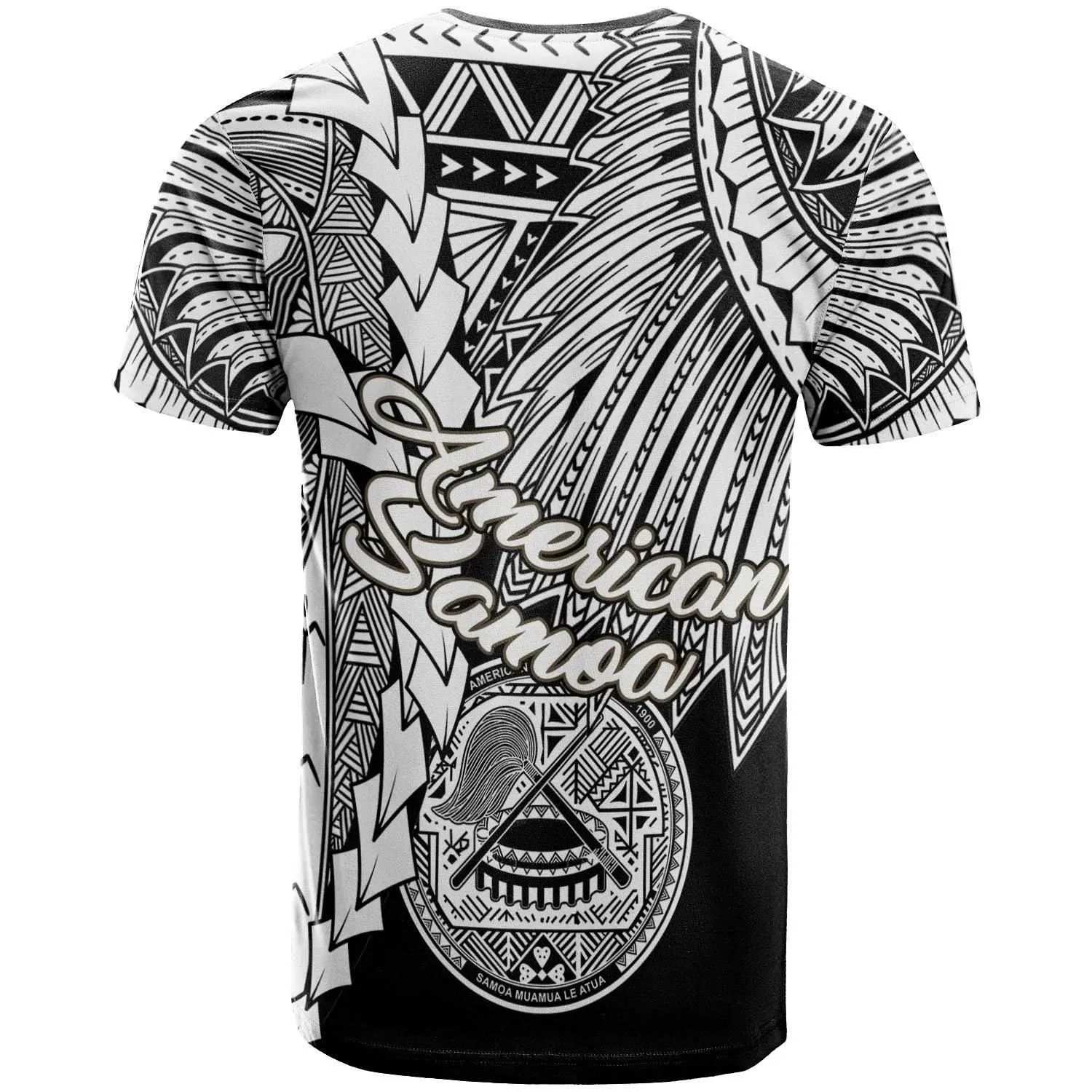 Alohawaii T-Shirt - Tee American Samoa Polynesian - Tribal Wave Tattoo White - BN12