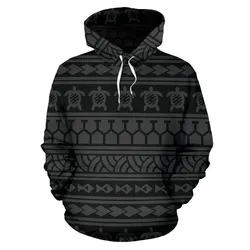 Hawaii Hoodie - Polynesian Tattoo Tribal Gray Pullover