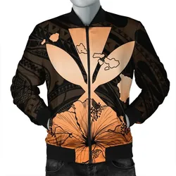 Alohawaii Jacket - Hawaiian Kanaka Bomber Jacket Hibiscus Polynesian Love - Orange - AH - JR