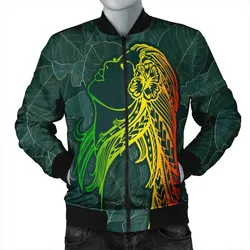 Hawaii Monstera Kalo Hula Girl Kanaka Maoli Bomber Jacket - AH