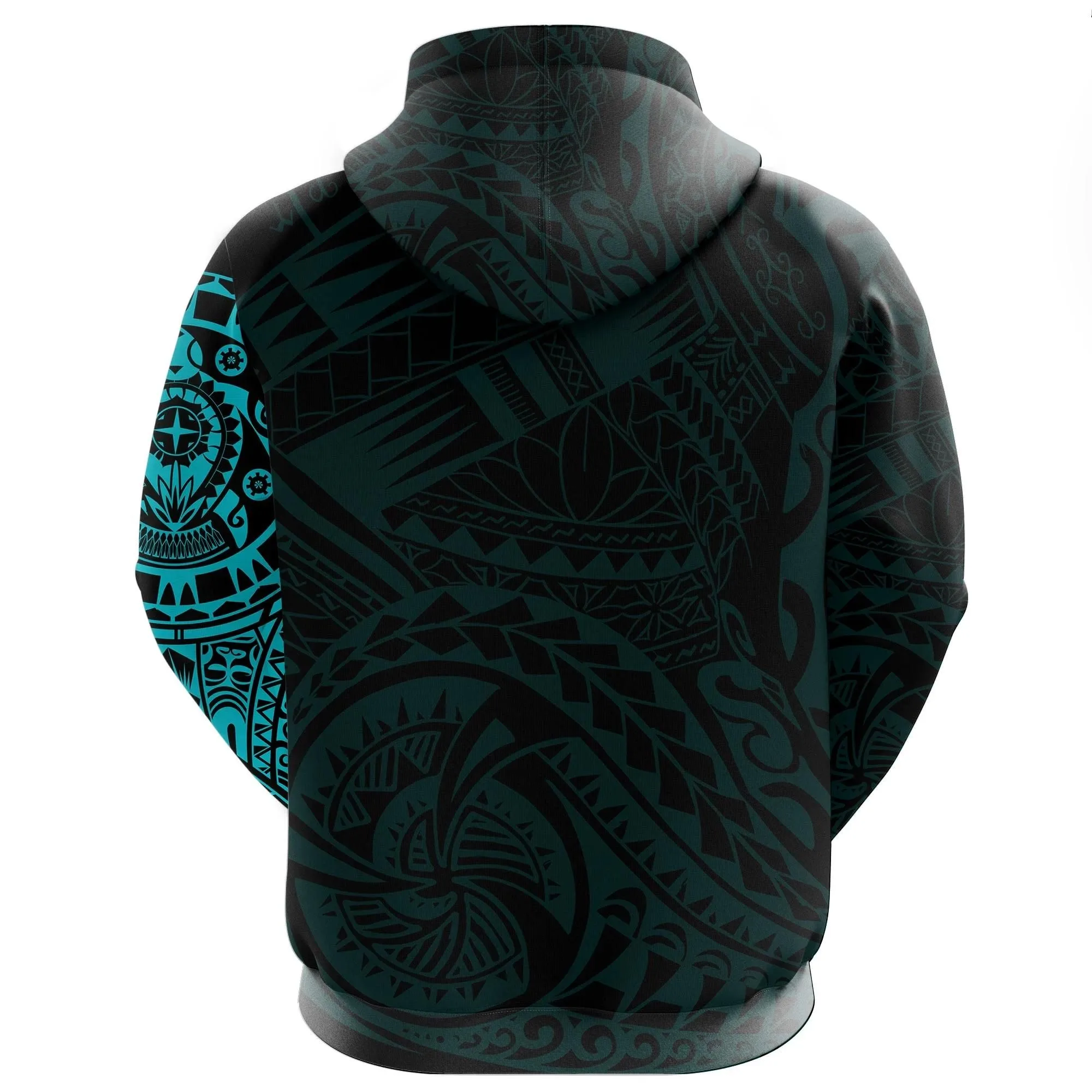 Alohawaii Clothing - Hoodie Turtle Tattoo Polynesian - Bleu Clair A7