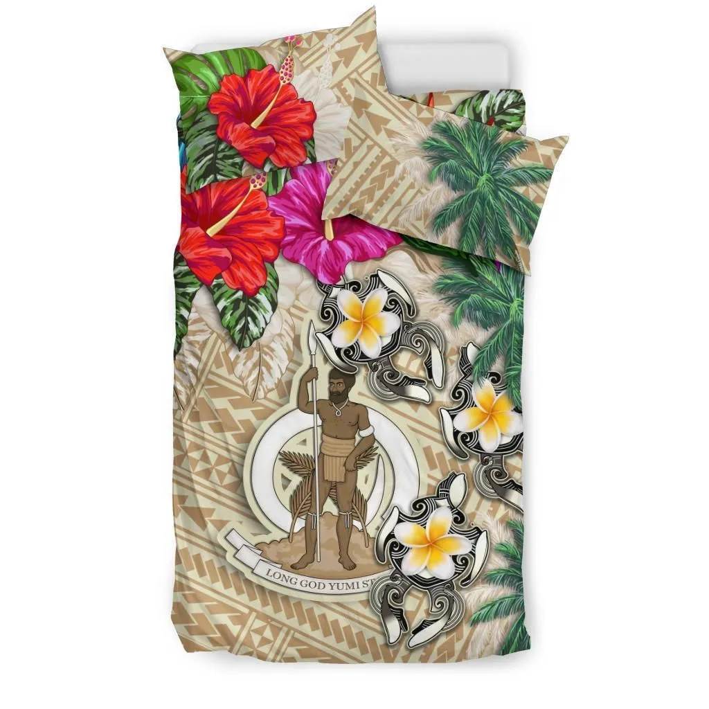 Vanuatu Bedding Set - Hibiscus Turtle Tattoo Beige