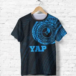 Yap T shirt - Yap Flag Polynesian Tattoo Style Special - Blue