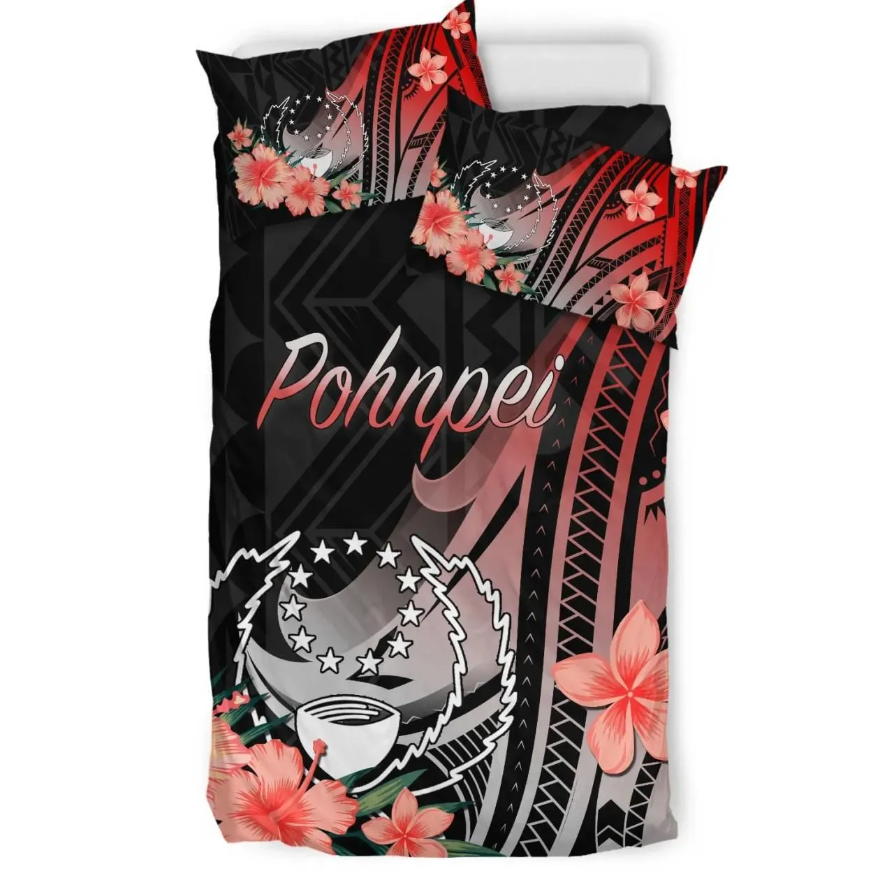 Pohnpei Bedding Set - Polynesian Hibiscus Pattern Style