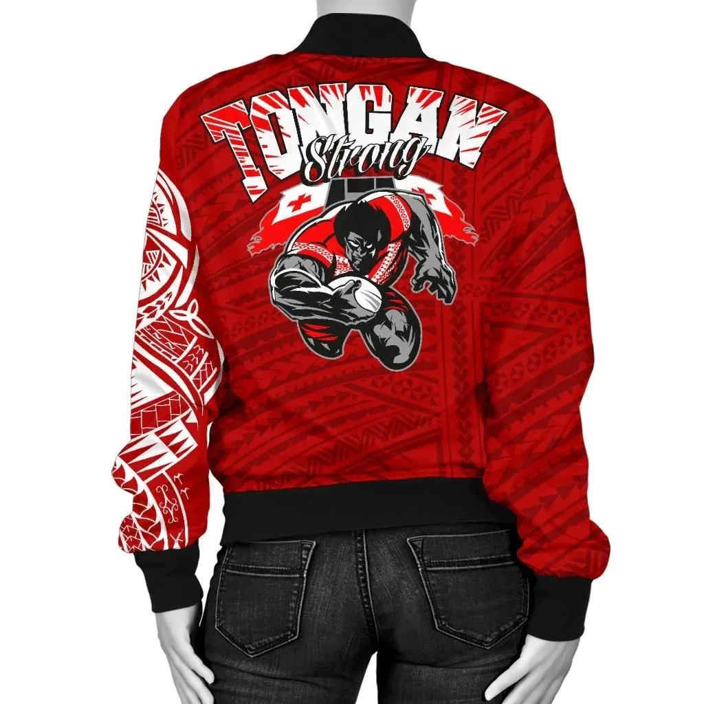 Tongan Strong Polynesian Tattoo Women's Bomber Jacket A77
