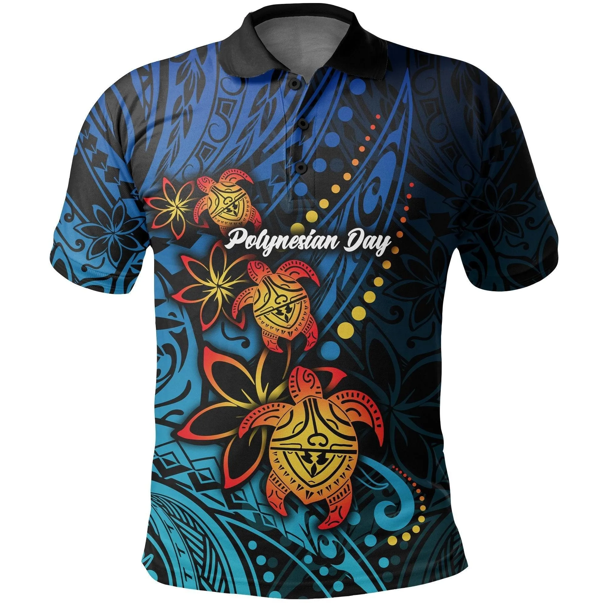 (Custom Personalised) Polynesian Day Polo Shirt Turtle Style LT16