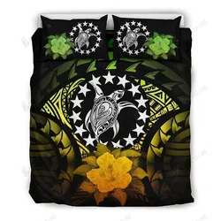 Cook Islands Reggae Turtle Hibiscus Bedding Set Bedroom Decor