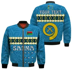 (Custom Personalised) Sanma Province Bomber Jacket Vanuatu Pig Tusk Polynesian Flag Style LT14