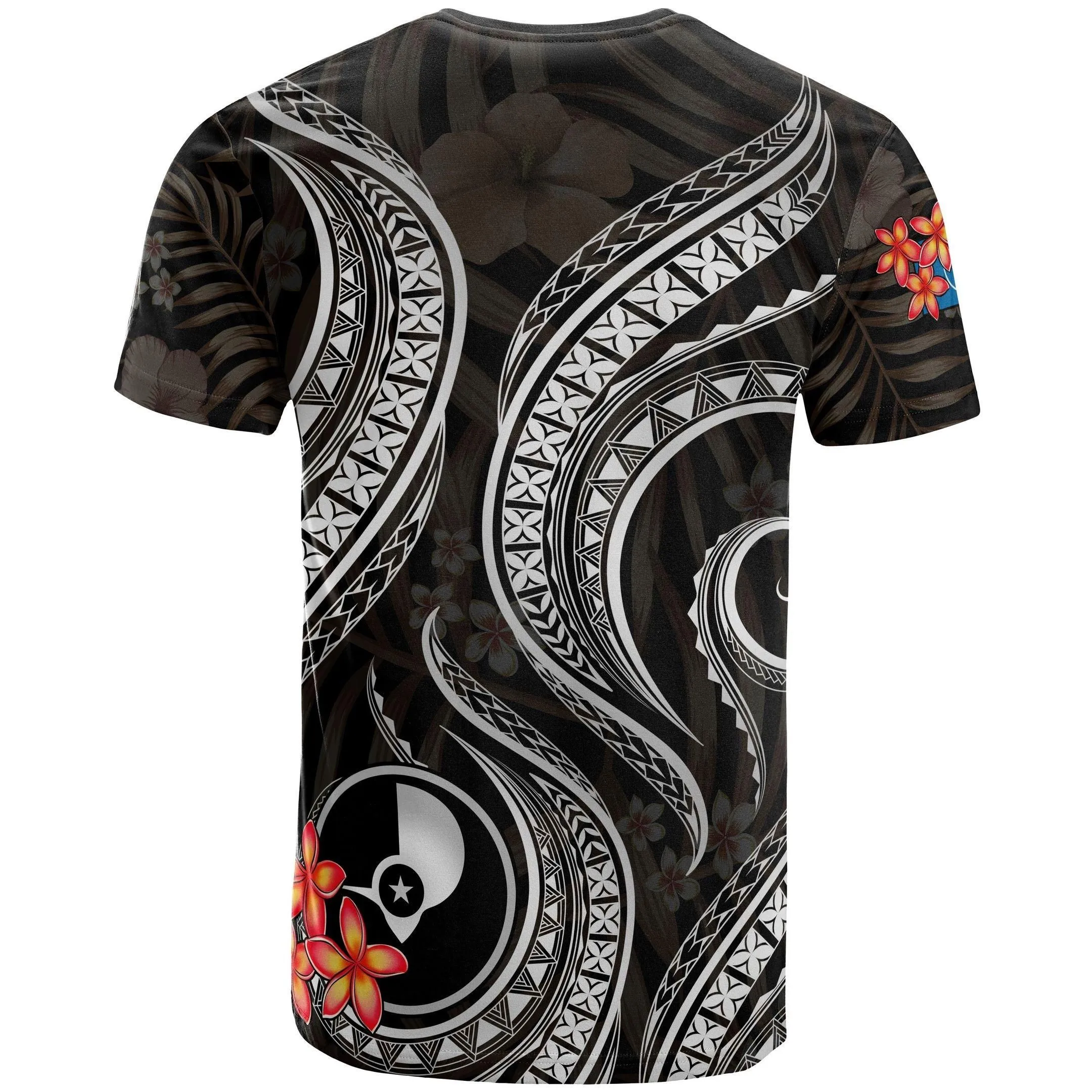 Alohawaii T-Shirt - Tee Yap Micronesian - Black Plumeria - BN11
