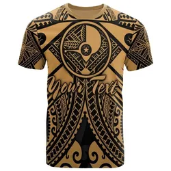 Yap Custom Personalised T-Shirt - Gold Seal with Polynesian Tattoo
