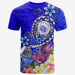 Hawaii Polynesian T Shirts - Hawaii Seal With Turtle Plumeria (Blue)