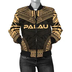 Palau Polynesian Chief Womens Bomber Jacket - Gold Version