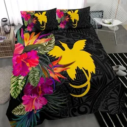 Papua New Guinea Bedding Set - Hibiscus Polynesian Pattern
