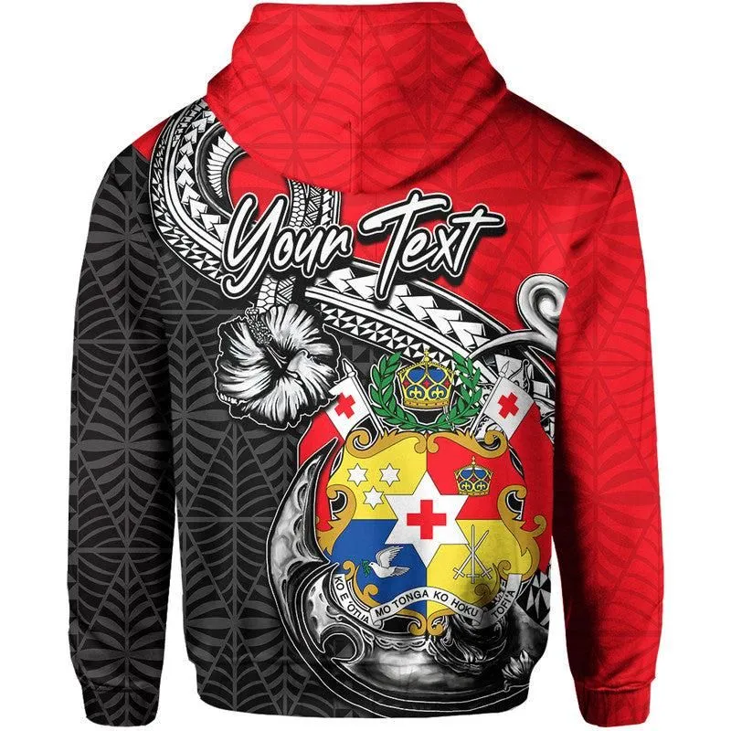 (Custom Personalised) Tonga Hook Tattoo Hoodie Black LT6
