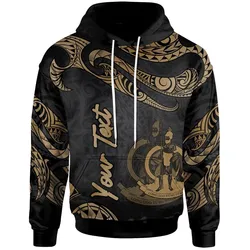 Vanuatu Polynesian Custom Personalised Hoodie - Poly Tattoo Gold Version