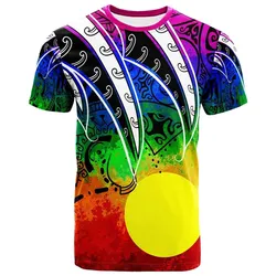 Palau T shirt - Tropical Leaf Rainbow Color