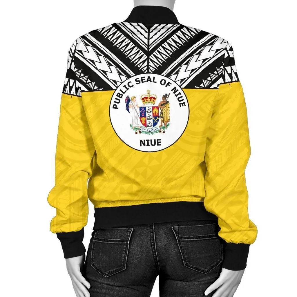 Niue Womens Bomber Jacket - Polynesian Design