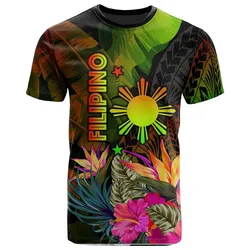 The Philippines Polynesian T-Shirt -Hibiscus and Banana Leaves
