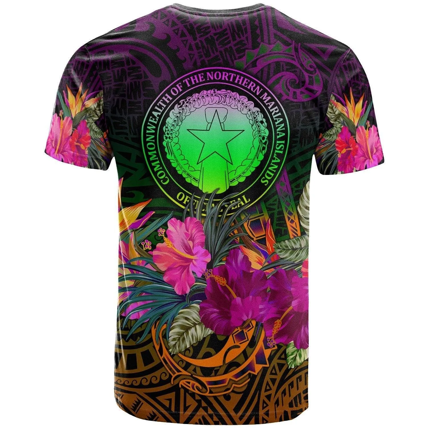 Northern Mariana Islands Polynesian Personalised T shirt - Summer Hibiscus