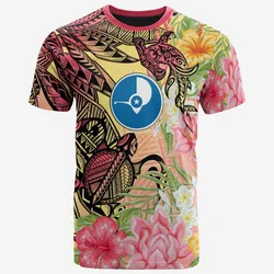 Yap State T shirt - Flowers Tropical With Sea Animals