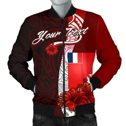 Wallis and Futuna Polynesian Custom Personalised Mens Bomber Jacket - Coat Of Arm With Hibiscus