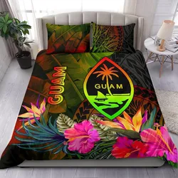 Guam Polynesian Bedding Set -  Hibiscus and Banana Leaves - BN15