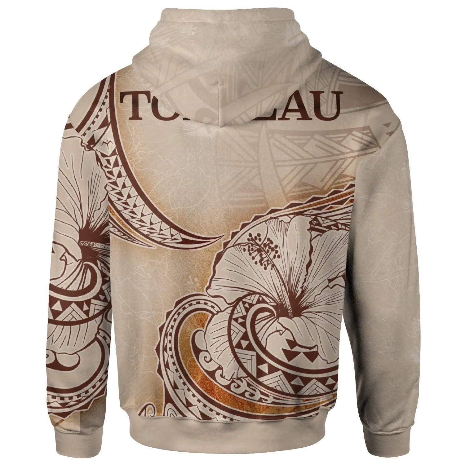 Tokelau Hoodie - Hibiscus Flowers Vintage Style