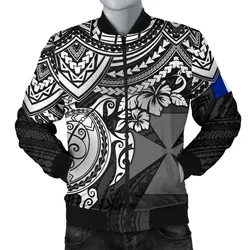 Alohawaii Jacket - Bomber Jacket Wallis and Futuna Polynesian - White Turtle - BN1518