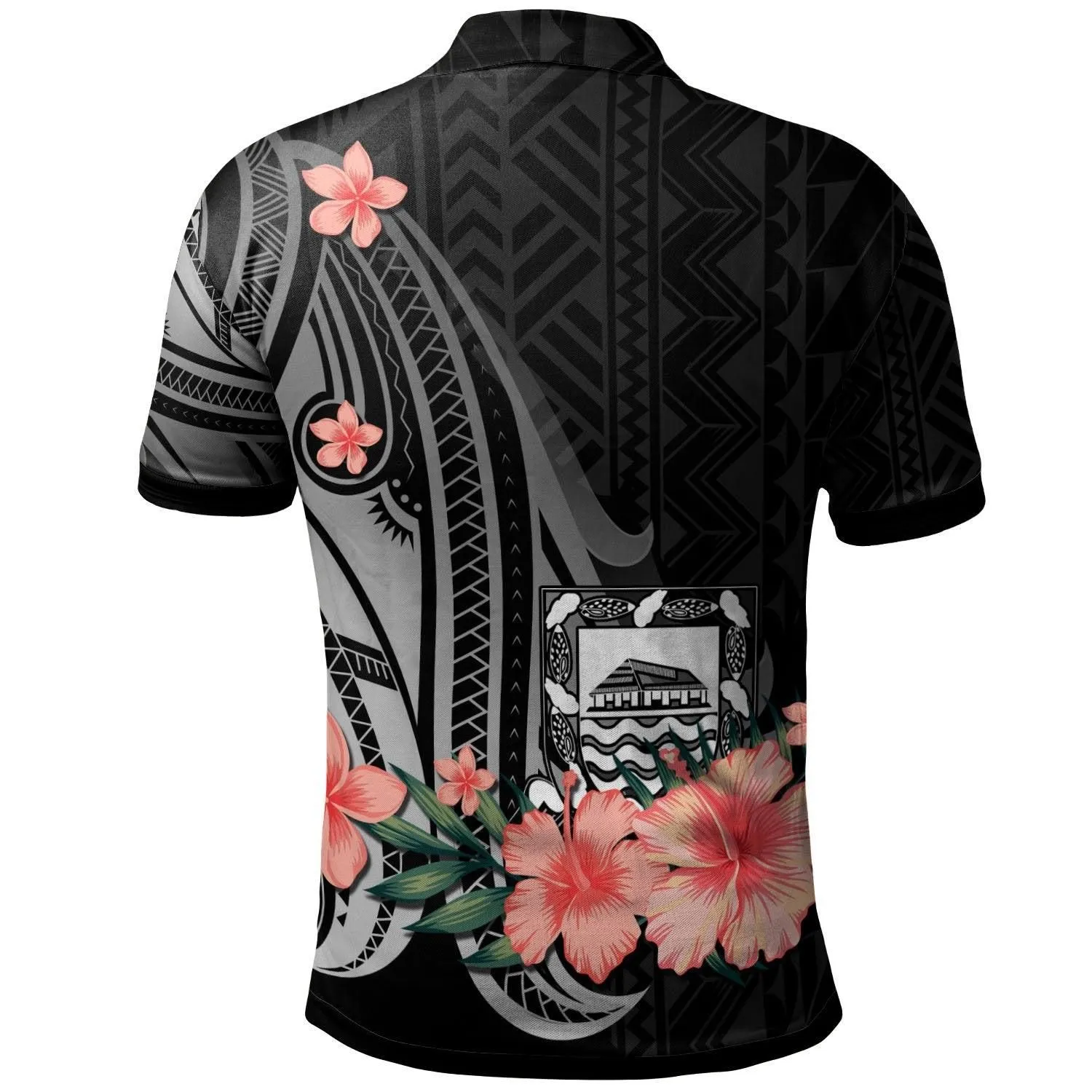 Tuvalu Personalised Custom Polo Shirt - Polynesian Hibiscus Pattern Style