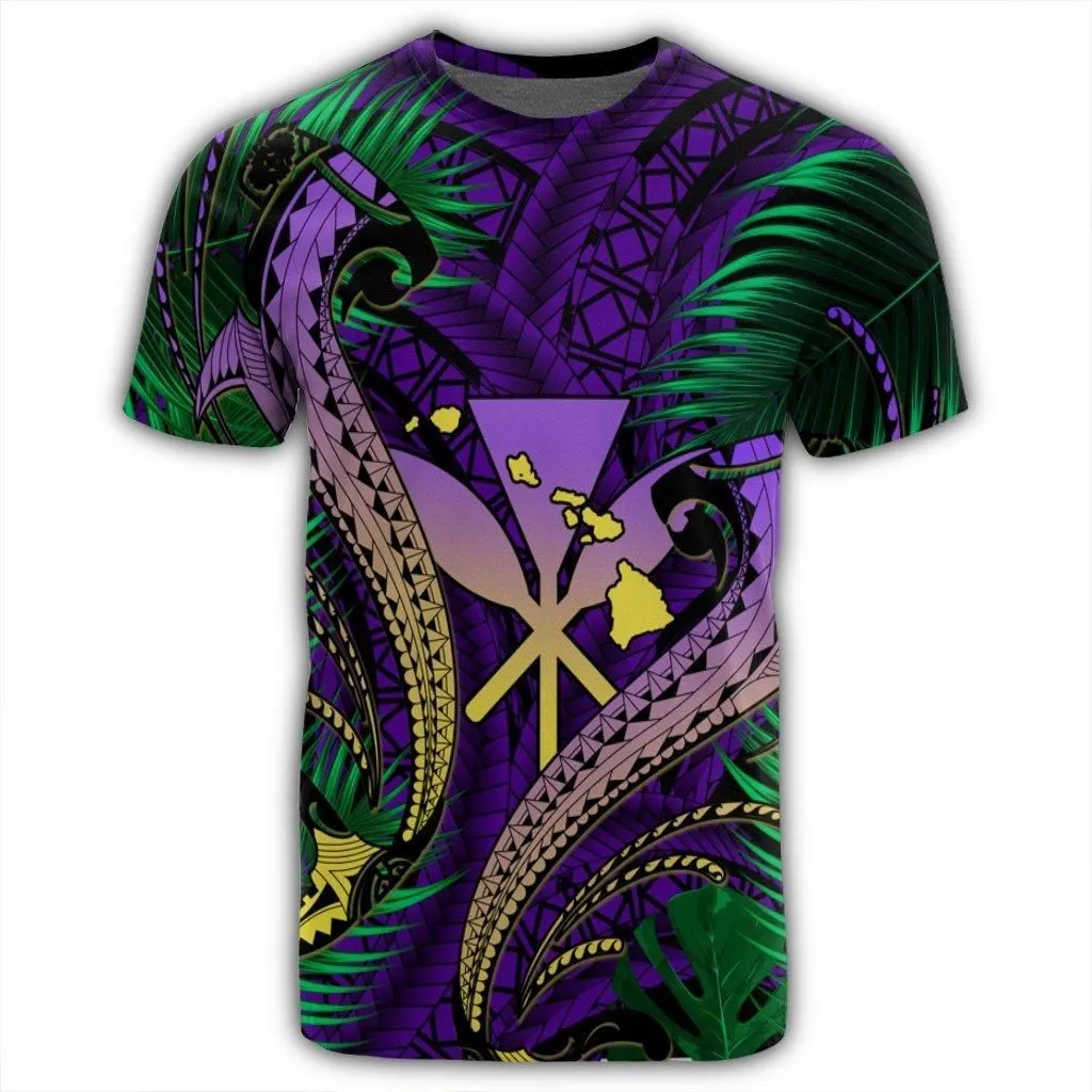 Hawaii Shark Polynesian Tropical T-Shirt - Purple - AH