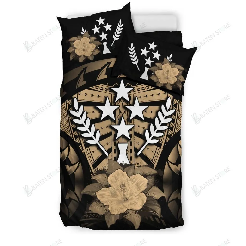Kosrae Hibiscus Brown And Black Bedding Set Bedroom Decor