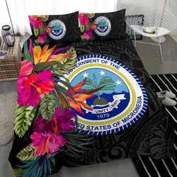 Alohawaii Bedding Set - Cover and Pillow Cases Federated States of Micronesia - Polynesian Hibiscus Pattern - BN39