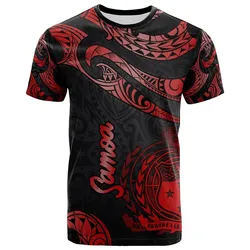 Samoa Polynesian T-Shirt - Poly Tattoo Red Version