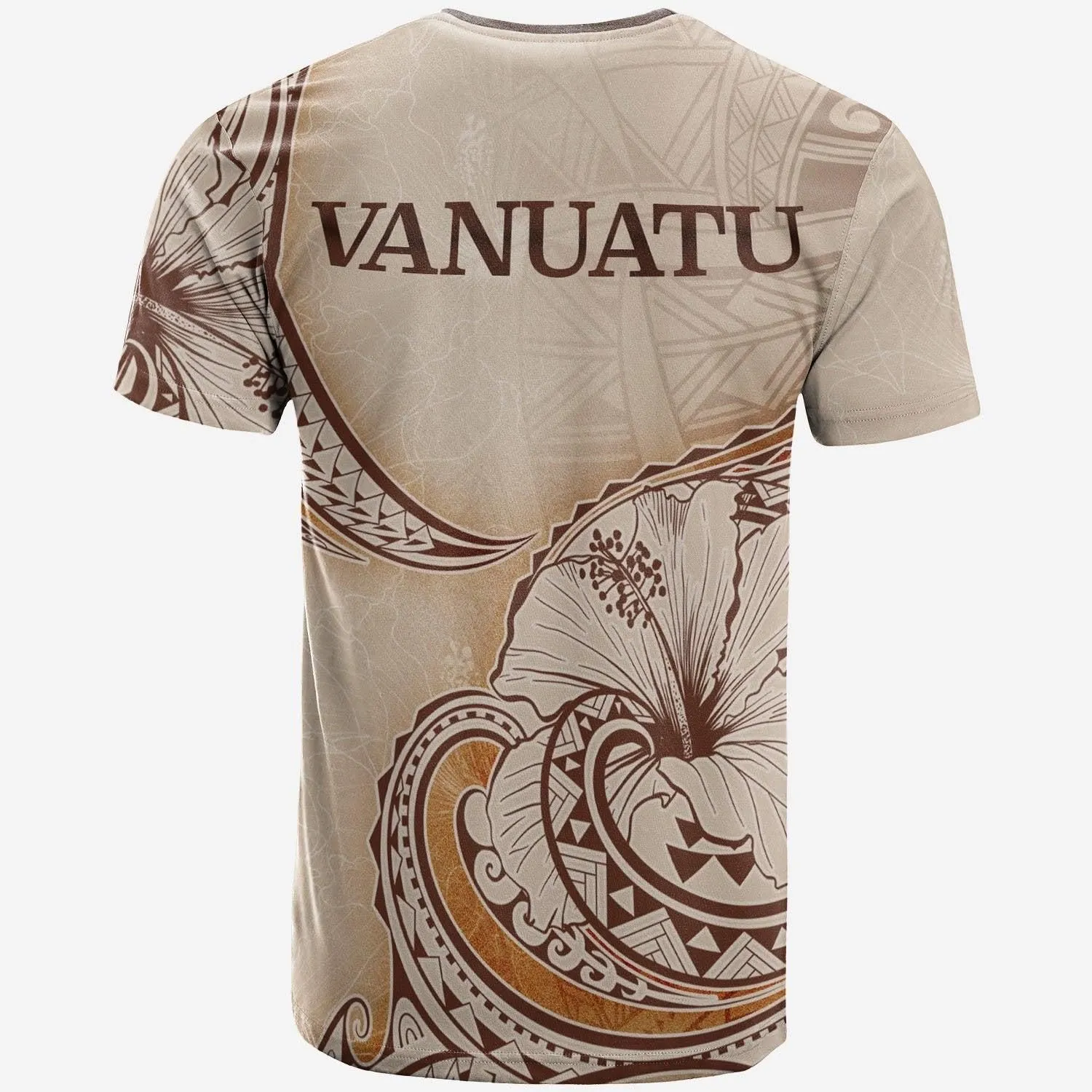 Vanuatu T shirt - Hibiscus Flowers Vintage Style