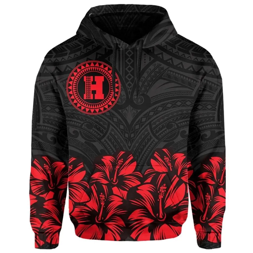 Alohawaii Hoodie - Hawaii Map Hibiscus Polynesian Hoodie - Lithe Style - AH - JA