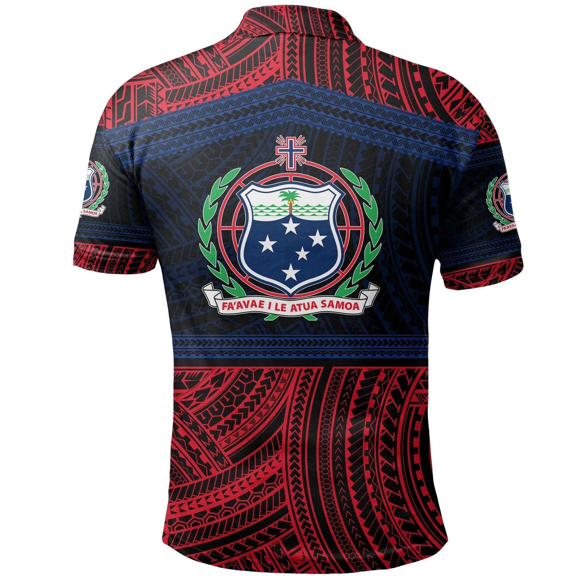 Samoa Rugby Polynesian Patterns Polo Shirt Red 1