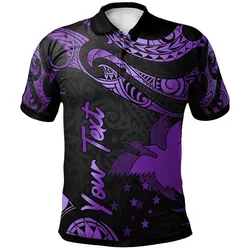 Papua New Guinea Polynesian Custom Personalised Polo Shirt - Poly Tattoo Purple Version