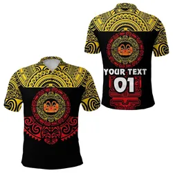 (Custom Personalised) Marquesas Islands Polo Shirt Marquesan Tattoo Simplified Version - Yellow LT8