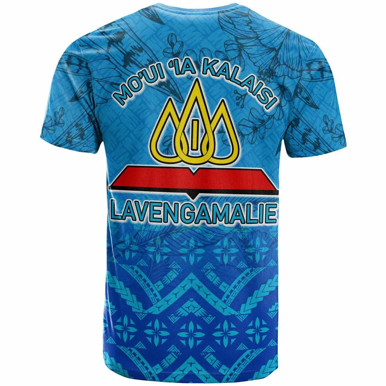 Tonga Custom Personalised T-Shirt - Lavengamalie College Logo With Tropical Flowers T-Shirt LT10