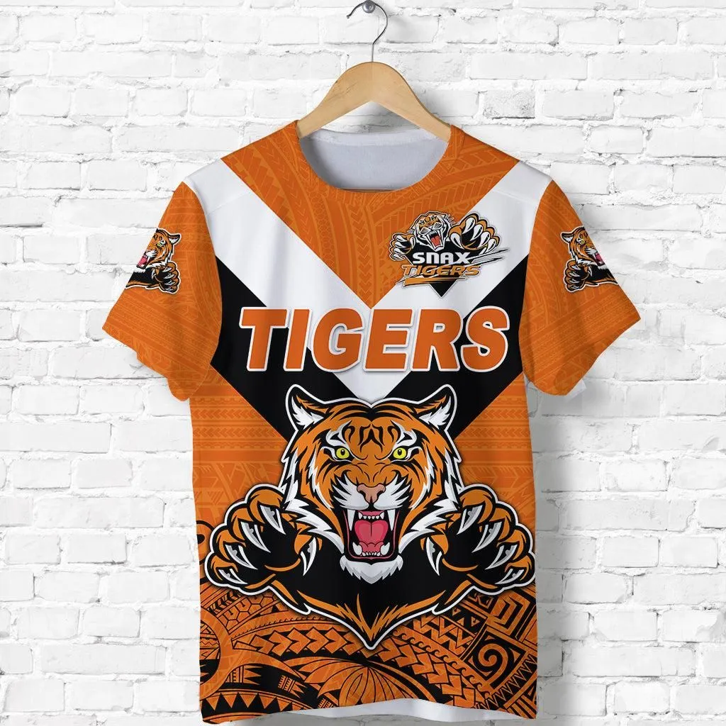 (Custom Personalised) Papua New Guinea Lae Snax Tigers T Shirt Rugby Simple Style - Orange, Custom Text And Number LT8