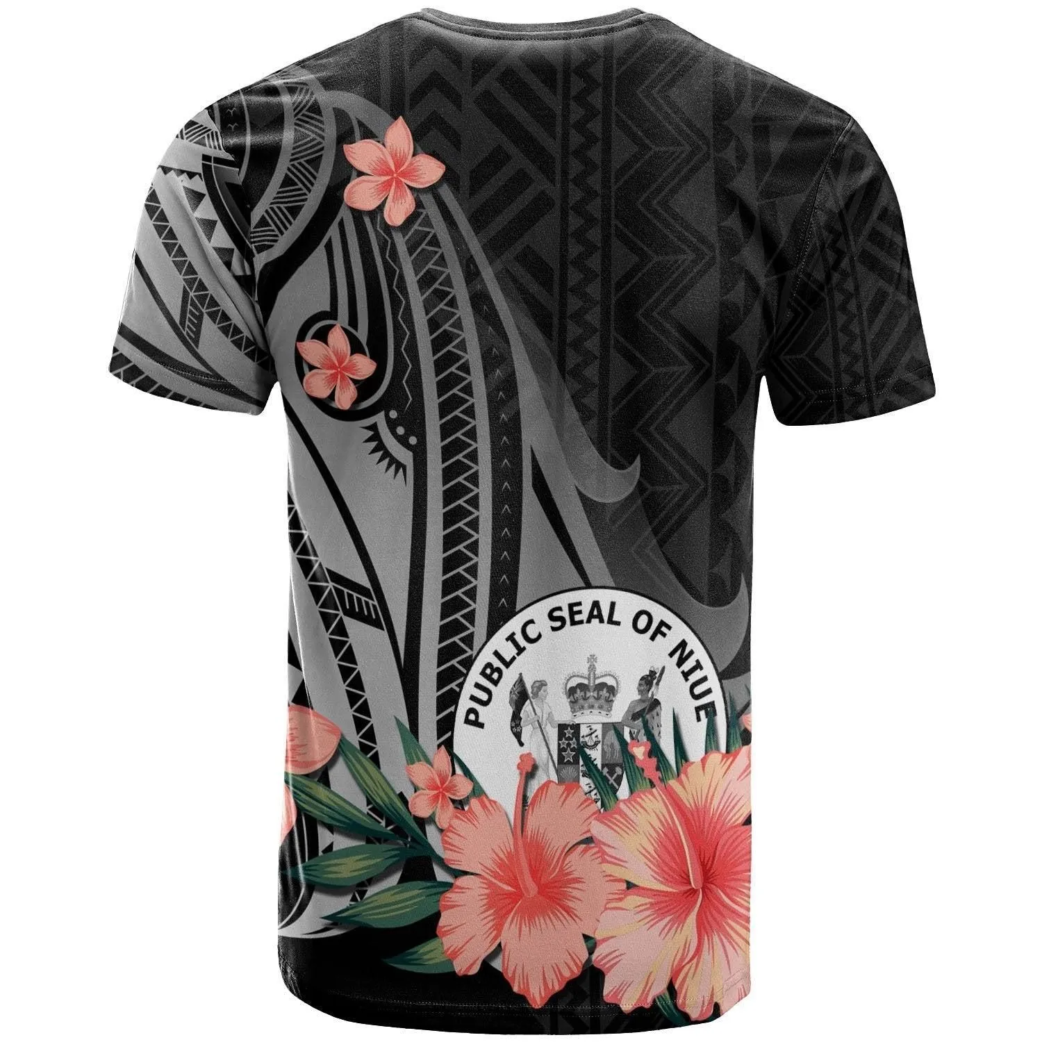 Niue Personalised Custom T shirt - Polynesian Hibiscus Pattern Style