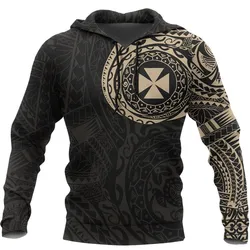 Wallis and Futuna Custom Hoodie Tattoo Style