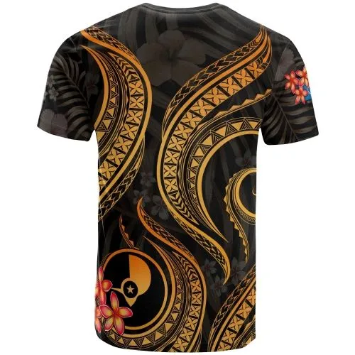 Yap Micronesian T shirt - Gold Plumeria