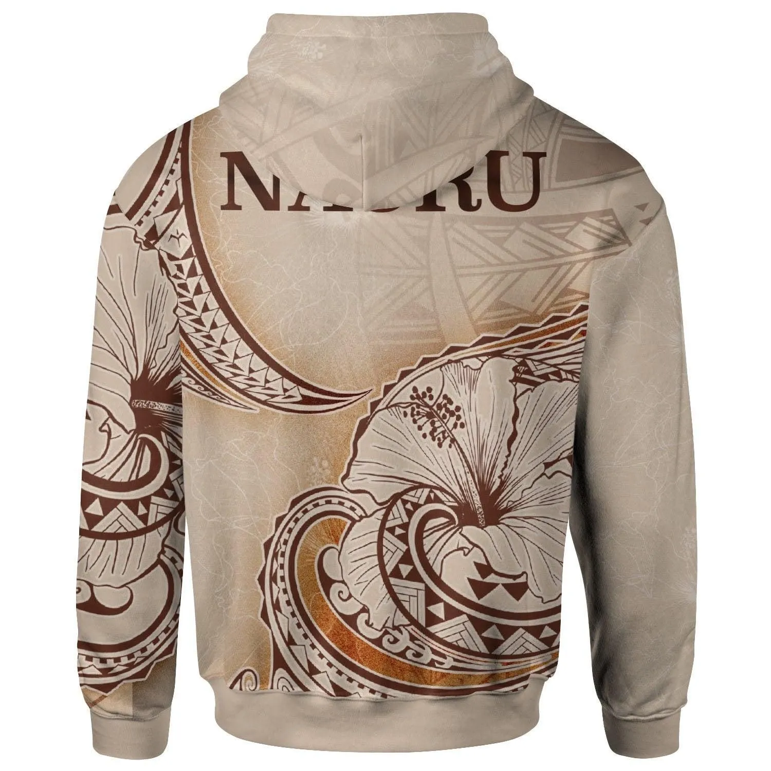 Nauru Hoodie - Hibiscus Flowers Vintage Style