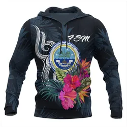 Federated States of Micronesia Hoodie - Tropical Flowers