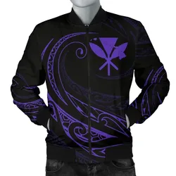 Kanaka Polynesian Men√¢‚Ç¨‚Ñ¢s Bomber Jacket - Purple - Frida Style - AH J9