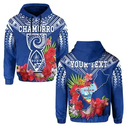 (Custom Personalised) Guam Chamorro Hoodie Guaman Latte Stone Tropical Flowers Blue Version LT14