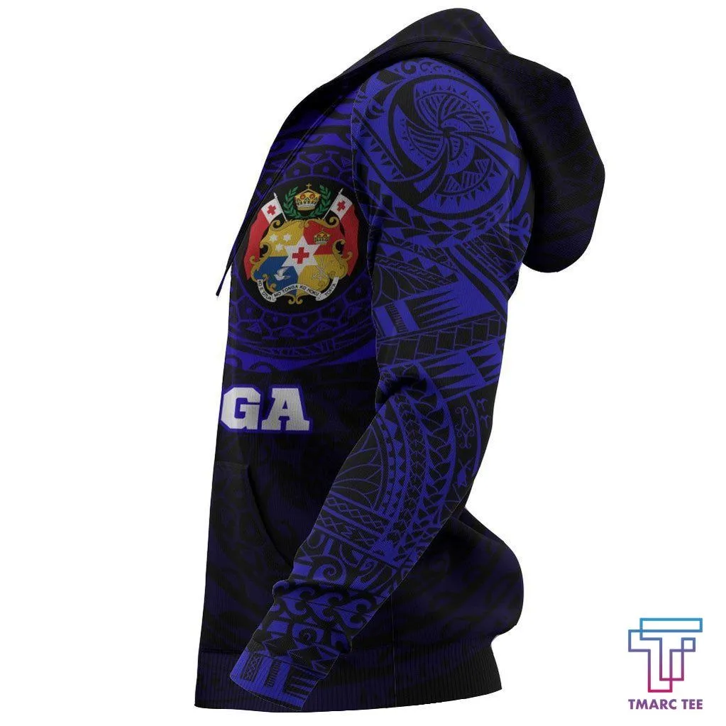 Tmarc Tee Tonga in My Heart Polynesian Tattoo Style Hoodie Blue NNK 1211