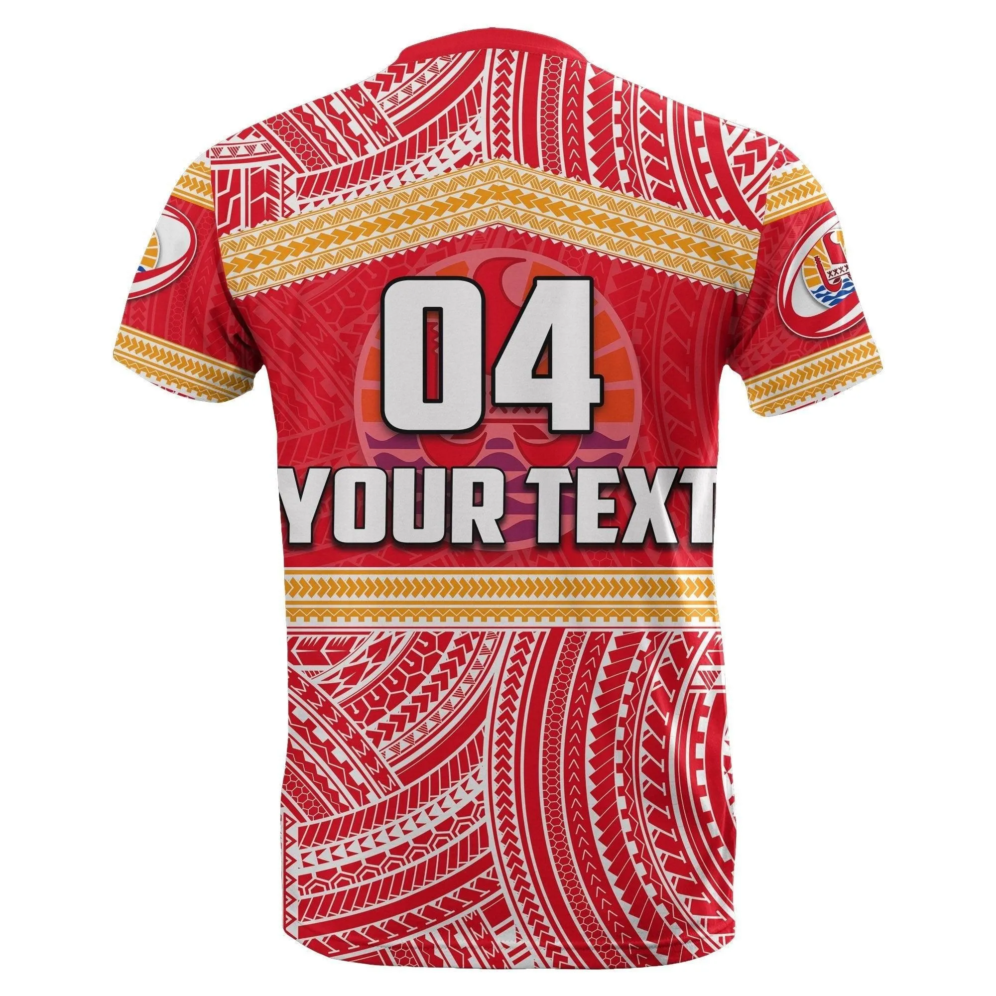 (Custom Personalised) Tahiti Rugby Polynesian Patterns T Shirt