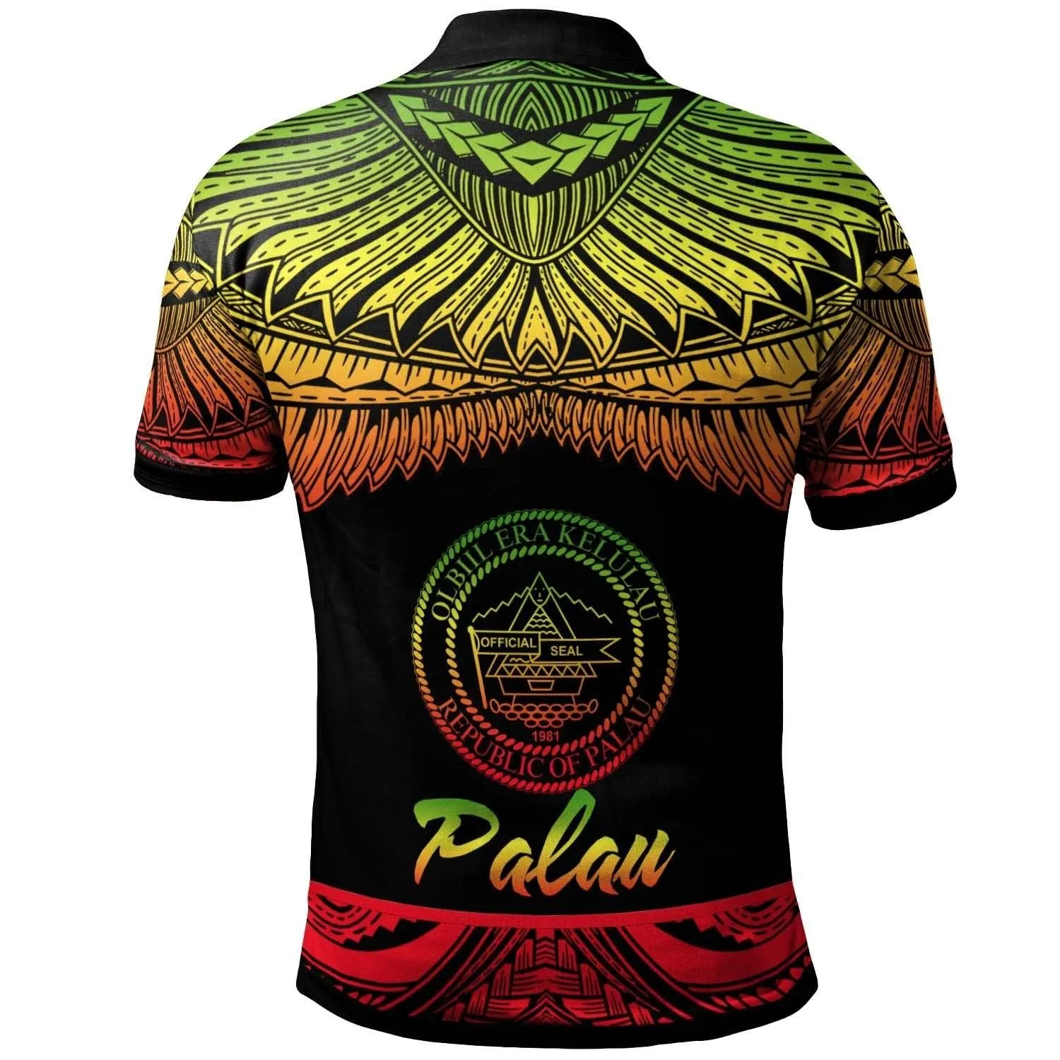 Palau Polynesian Polo Shirt - Poly Tattoo Reggae Version